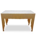 Console design marbre blanc pieds doré Warsaw - 