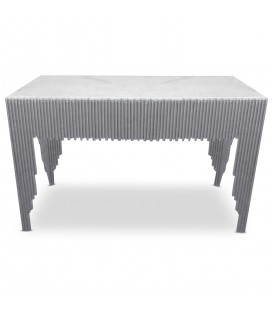 Console design marbre blanc pieds argenté Warsaw