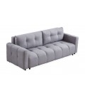 Canapé 3 places convertible tissu gris clair William - 