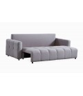 Canapé 3 places convertible tissu gris clair William - 