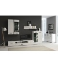 Meuble à étagères avec porte l38xh110cm blanc brillant Zadar - 