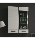 Meuble à étagères avec porte l38xh110cm blanc brillant Zadar - 