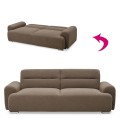 Canapé-lit clic-clac 3 places confort tissu bouclette taupe Viggo - 