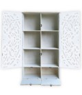 Armoire sculptée style oriental l87xh160cm bois blanc Vittoria - 