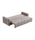 Canapé 3 places convertible tissu taupe William - 