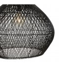 Suspension cloche 68x68cm en rotin couleur noire et teck SULA