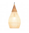 Suspension goutte 25x25cm rotin couleur naturelle et teck SULA