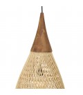 Suspension goutte 35x35cm rotin couleur naturelle et teck SULA