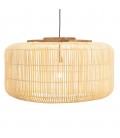 Suspension seau 76x76cm en rotin couleur naturelle et teck SULA