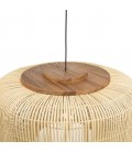 Suspension seau 76x76cm en rotin couleur naturelle et teck SULA