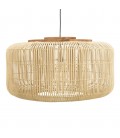 Suspension seau 76x76cm en rotin couleur naturelle et teck SULA