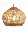 Suspension boule 60x60cm en abaca couleur naturelle et teck SULA