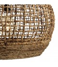 Suspension boule 60x60cm en abaca couleur naturelle et teck SULA