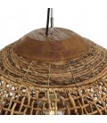 Suspension boule 60x60cm en abaca couleur naturelle et teck SULA