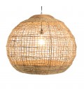 Suspension boule 83x83cm en abaca couleur naturelle et teck SULA