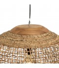 Suspension boule 83x83cm en abaca couleur naturelle et teck SULA