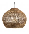 Suspension boule 60x60cm en abaca couleur naturelle et teck SULA