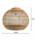 Suspension boule 83x83cm en abaca couleur naturelle et teck SULA