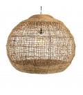 Suspension boule 83x83cm en abaca couleur naturelle et teck SULA