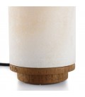 Lampe de table 10xH18cm en pierre naturelle d'onyx et teck SULA