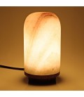 Lampe de table 10xH18cm en pierre naturelle d'onyx et teck SULA