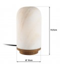 Lampe de table 10xH18cm en pierre naturelle d'onyx et teck SULA