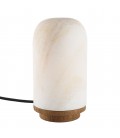 Lampe de table 10xH18cm en pierre naturelle d'onyx et teck SULA