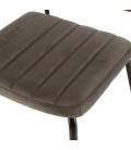 Lot de 2 chaises velours gris foncé pieds en métal noir BOGOTA