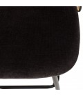 Lot de 2 tabourets d'ilot assise tissu noir dossier effet cannage ELEANA