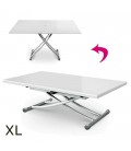 Table basse laquée relevable et dépliable Carreraia XL - 9 coloris - 