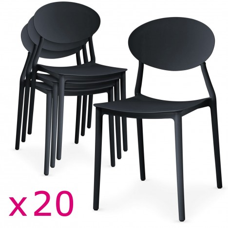 Lot de 20 chaises empilables