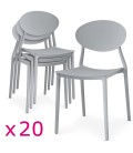 Lot de 20 chaises empilables grisesToronto