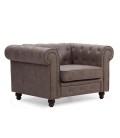 Grand fauteuil vintage Chesterfield - 