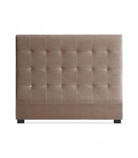 Tête de lit 140cm velours taupe Luxy