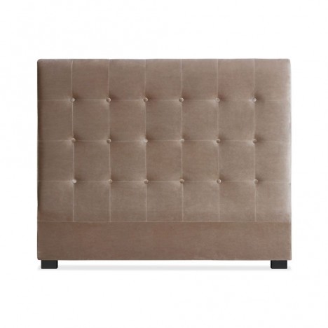 Tête de lit 140cm velours taupe Luxy - 