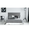 Tête de lit 160cm velours argent Luxy - 