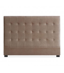 Tête de lit 160cm velours taupe Luxy