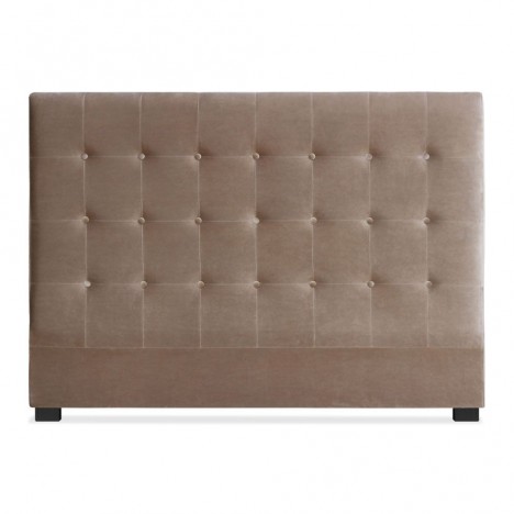 Tête de lit 160cm velours taupe Luxy - 