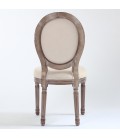 Lot de 2 chaises médaillon Louis XVI tissu beige Versailles - 