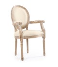 Lot de 2 chaises médaillon Louis XVI cosy tissu beige Versailles - 