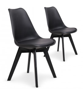 Lot de 2 chaises noir Janala