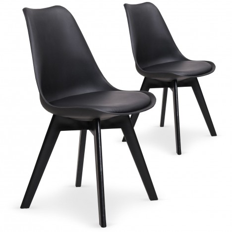 Lot de 2 chaises noir Janala - 