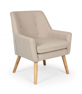 Fauteuil scandinave tissu beige Split