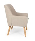 Fauteuil scandinave tissu beige Split - 