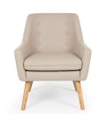 Fauteuil scandinave tissu beige Split - 