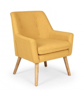 Fauteuil scandinave tissu jaune Split