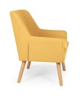 Fauteuil scandinave tissu jaune Split - 