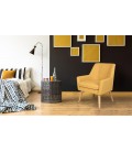 Fauteuil scandinave tissu jaune Split - 