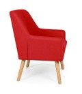 Fauteuil scandinave tissu rouge Split - 