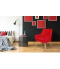 Fauteuil scandinave tissu rouge Split - 